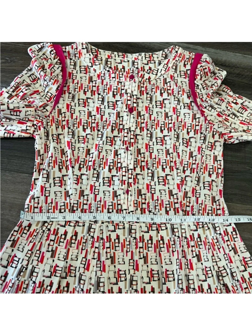 Girls Pink Patterned Short Sleeve Dress